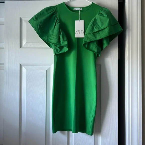 NEW zara puff sleeve dress - Picture 1 of 4
